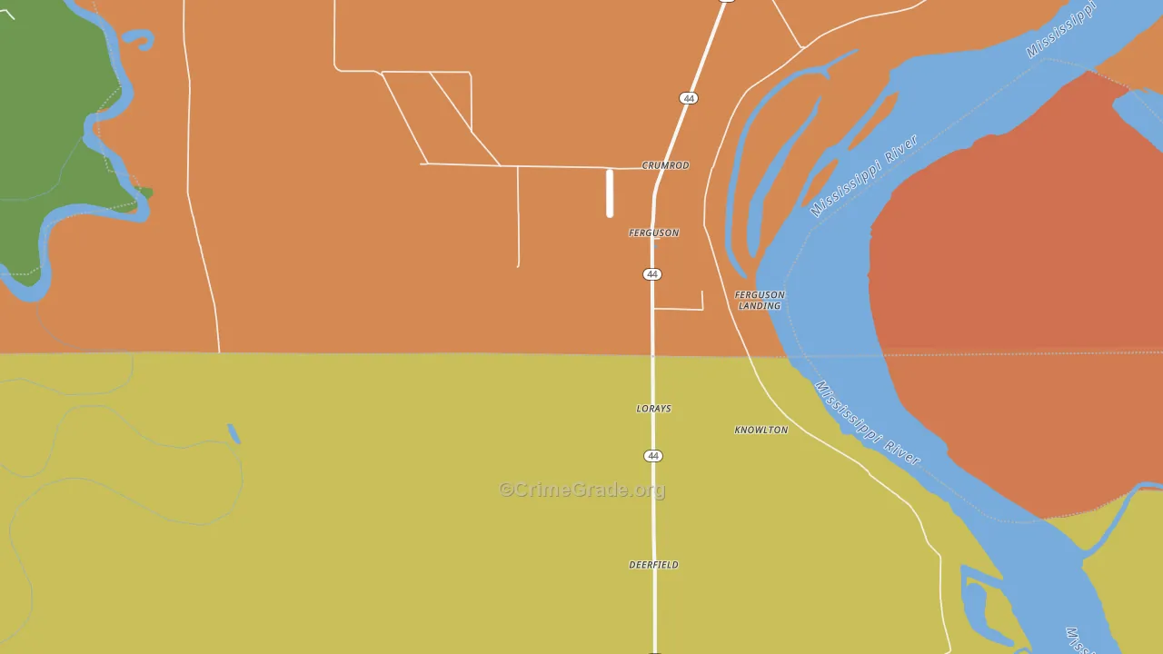Ferguson, AR Map of Theft Rates