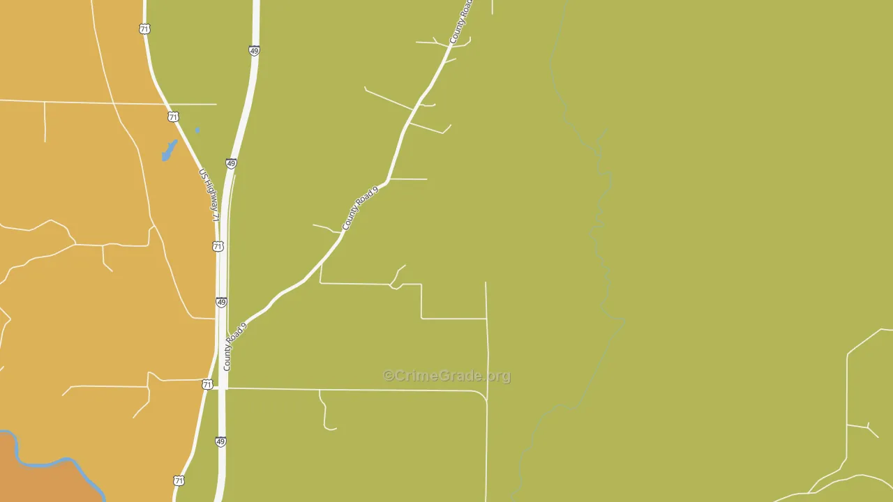 Ferguson Crossroads, AR Map of Theft Rates