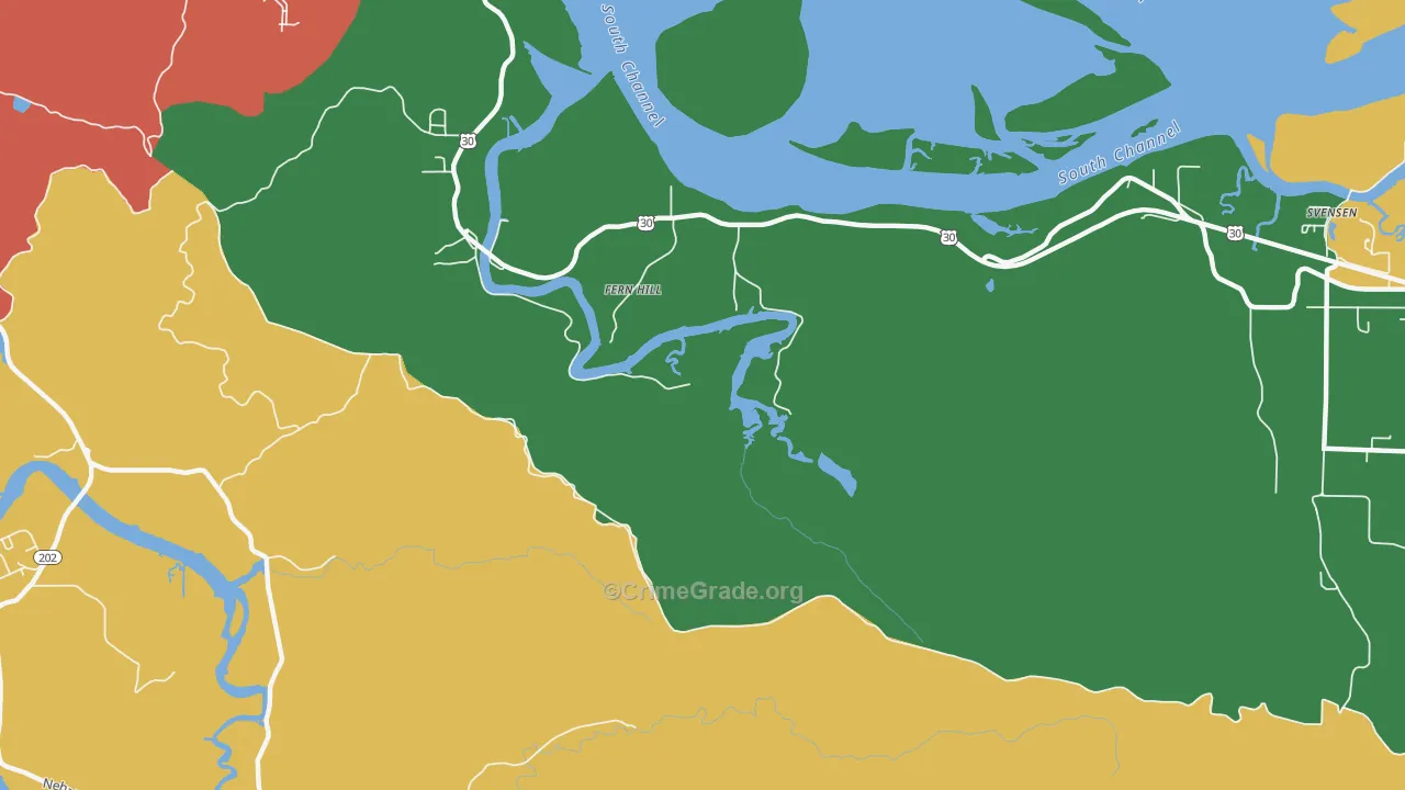 Fern Hill, OR Map of Theft Rates