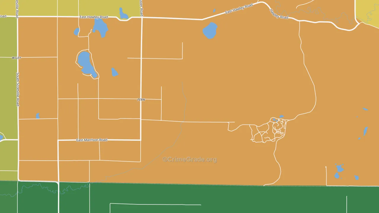 Fern, MI Map of Theft Rates