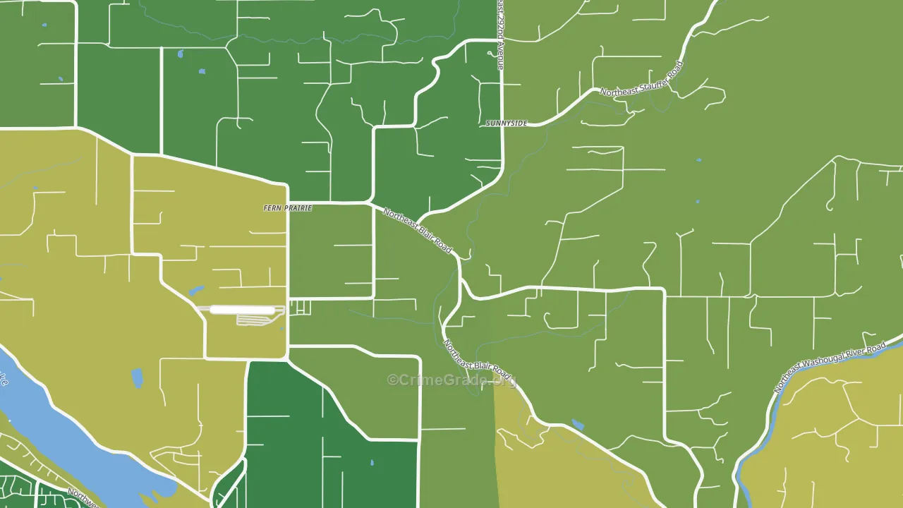 Fern Prairie, WA Map of Theft Rates