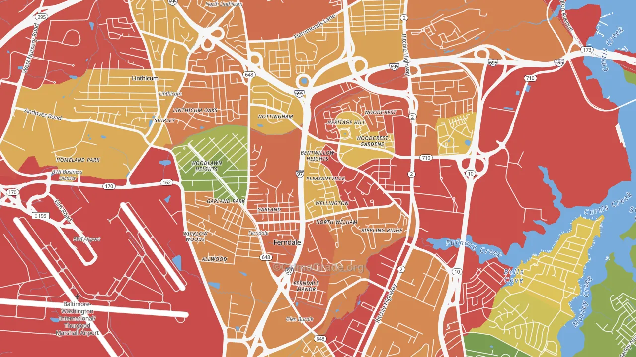 Ferndale, MD Map of Theft Rates