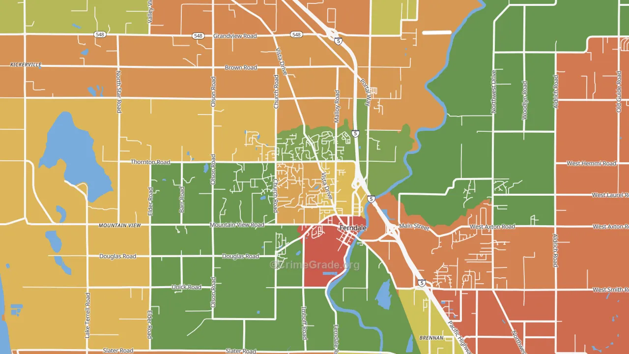 Ferndale, WA Map of Theft Rates