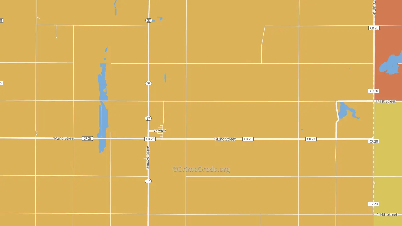 Ferney, SD Map of Theft Rates
