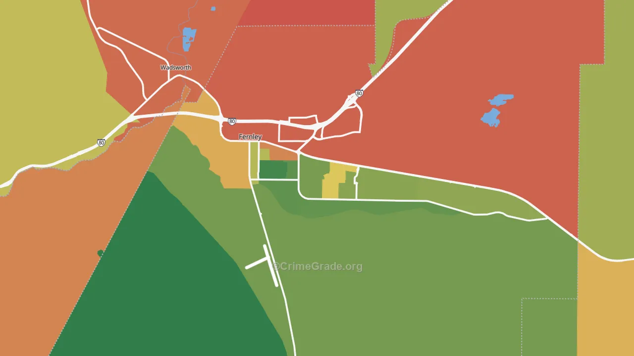 Fernley, NV Map of Theft Rates