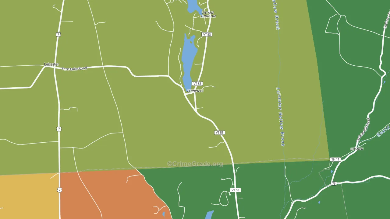Fernville, VT Map of Theft Rates