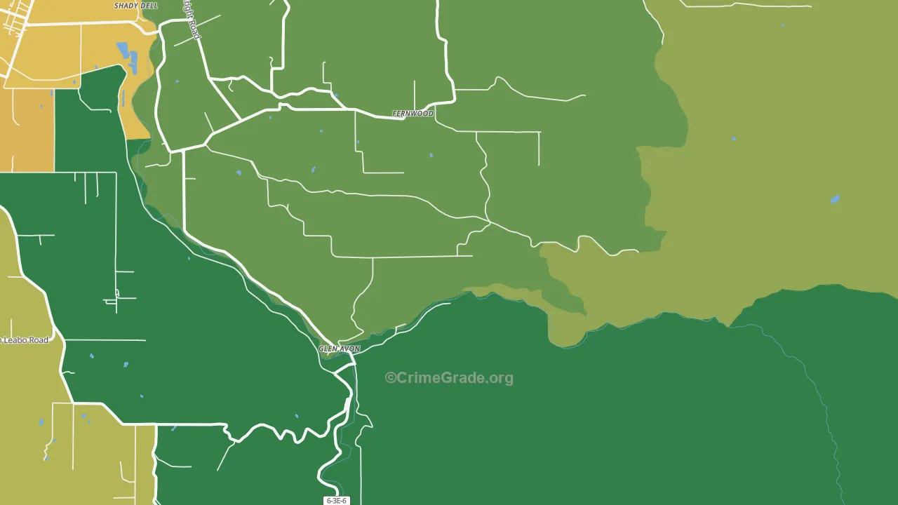 Fernwood, OR Map of Theft Rates