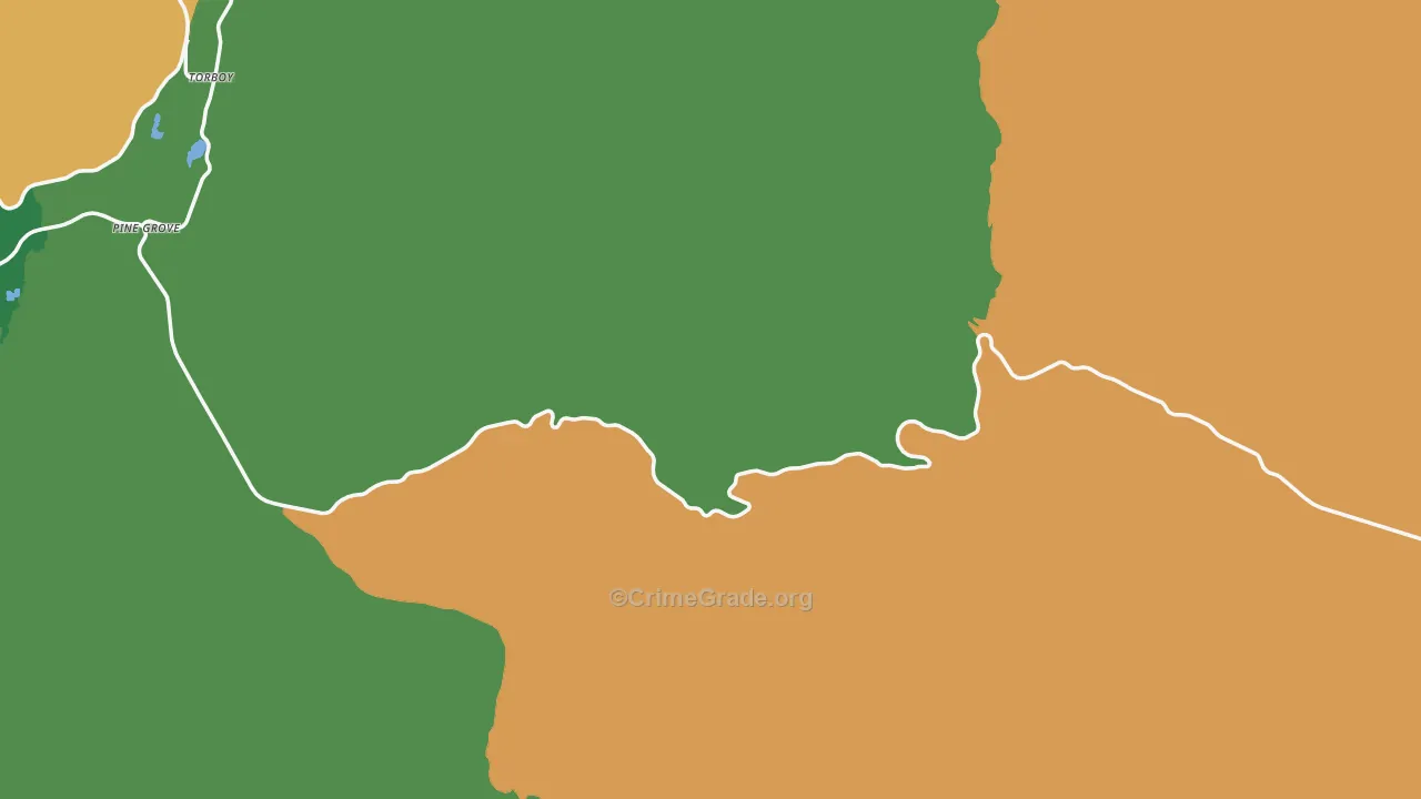 Ferry County, WA Map of Theft Rates
