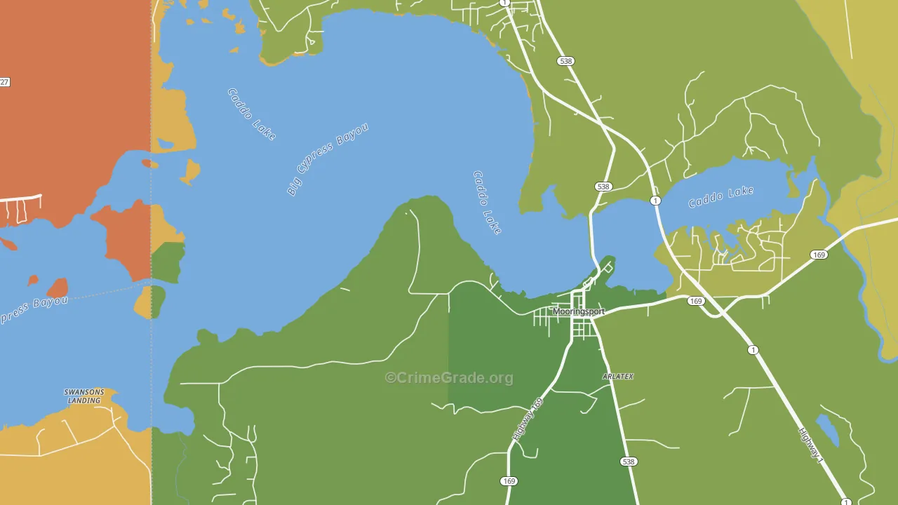 Ferry Lake, LA Map of Theft Rates