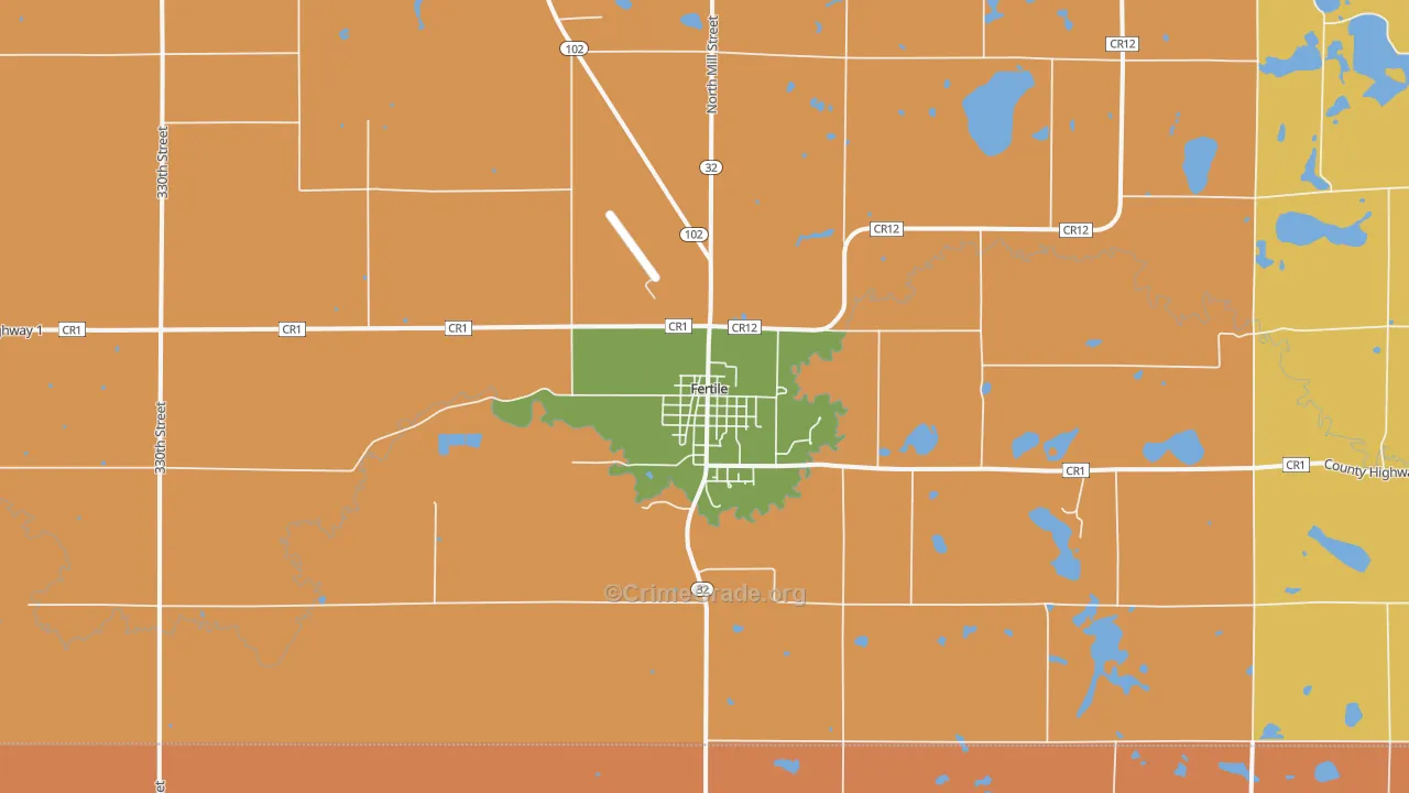 Fertile, MN Map of Theft Rates