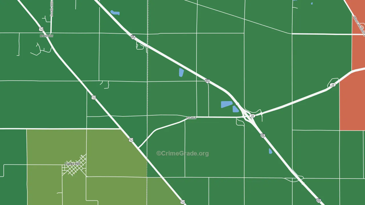 Fickle, IN Map of Theft Rates