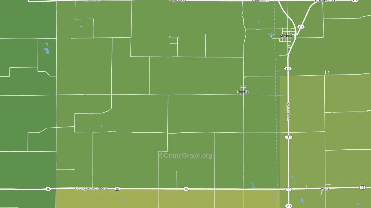 Fidelity, IL Map of Theft Rates