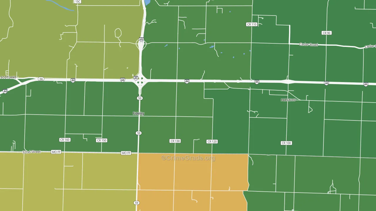 Fidelity, MO Map of Theft Rates