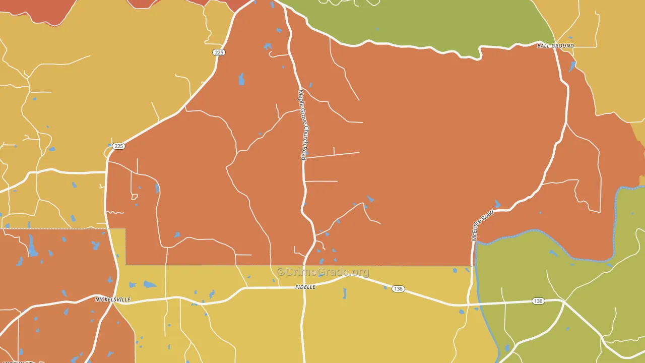 Fidelle, GA Map of Theft Rates