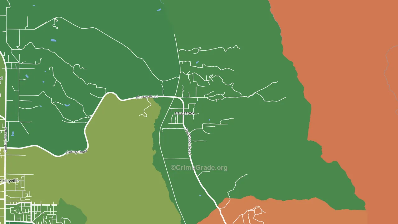 Fieldbrook, CA Map of Theft Rates