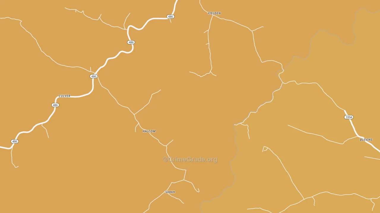 Fielden, KY Map of Theft Rates