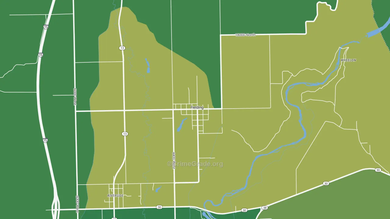 Fielding, UT Map of Theft Rates