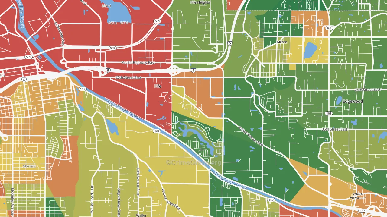 Fife, WA Map of Theft Rates