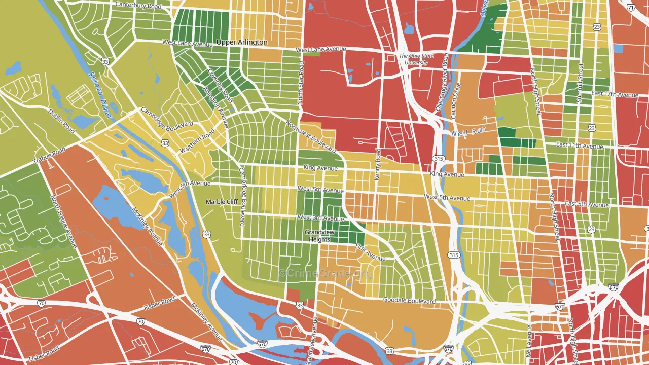 Fifth by Northwest, Columbus, OH Map of Theft Rates