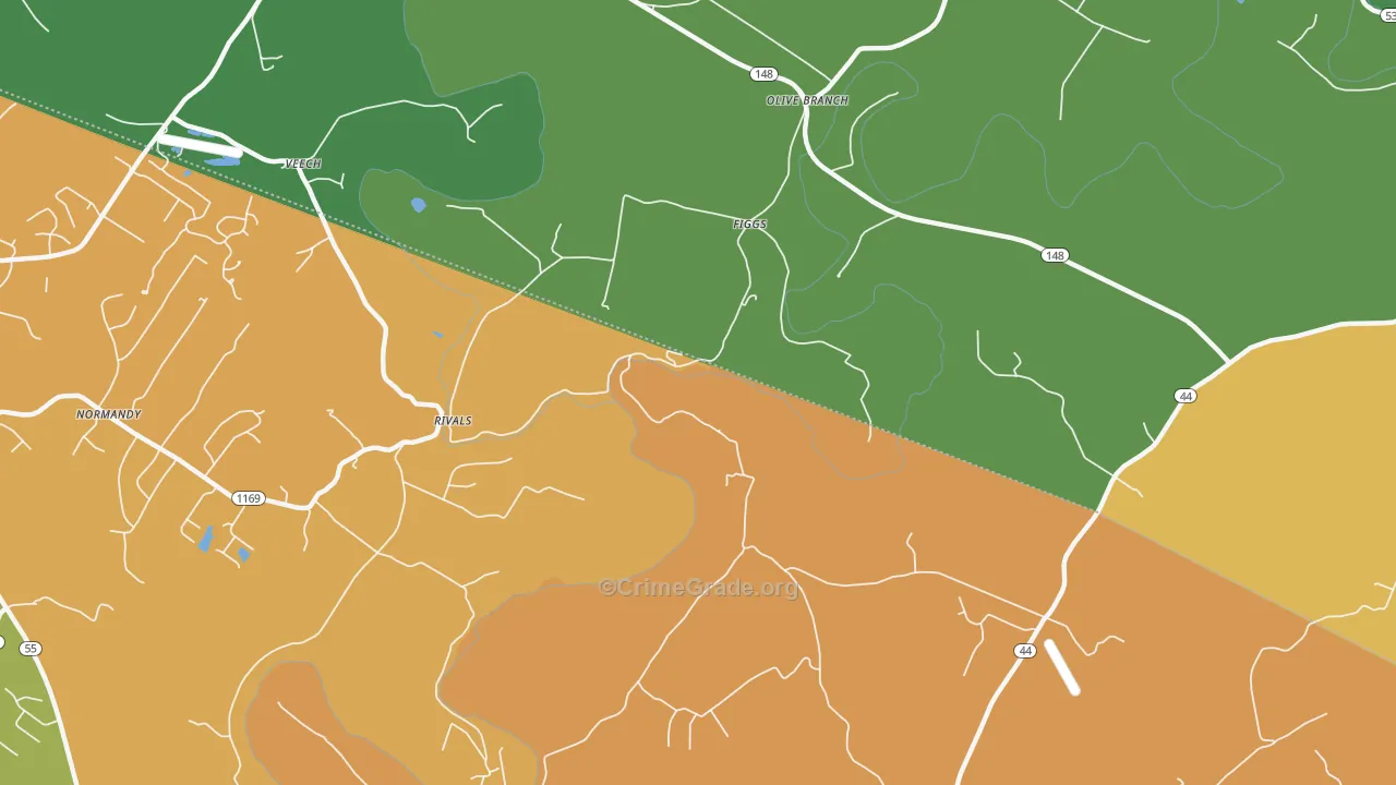 Figg, KY Map of Theft Rates