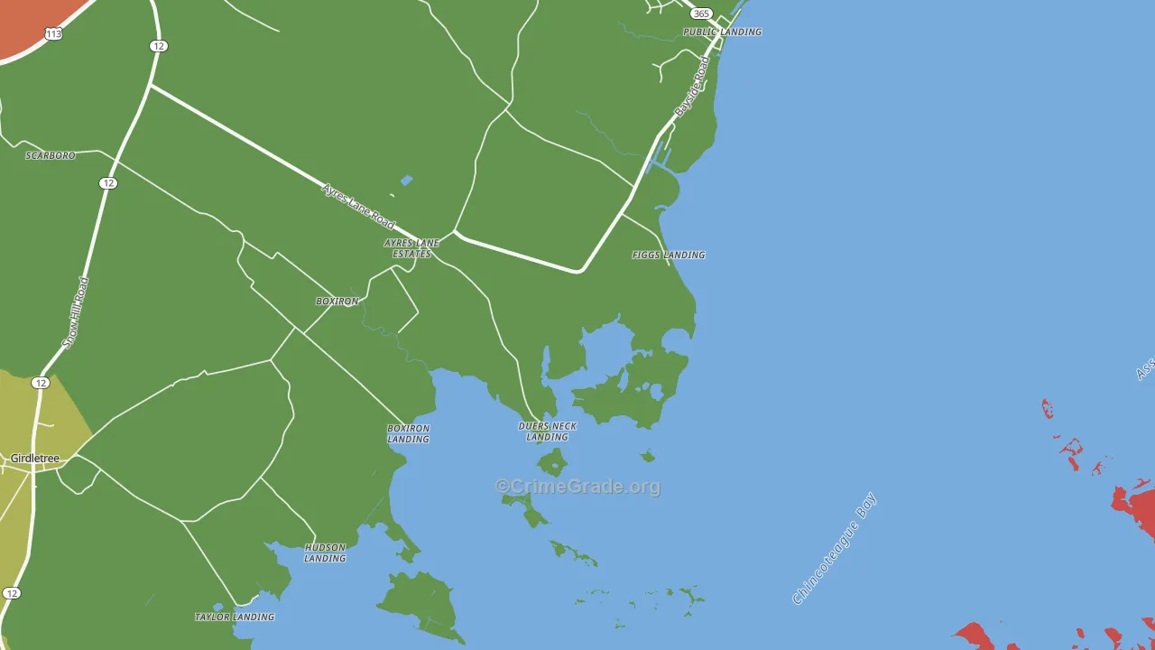 Figgs Landing, MD Map of Theft Rates