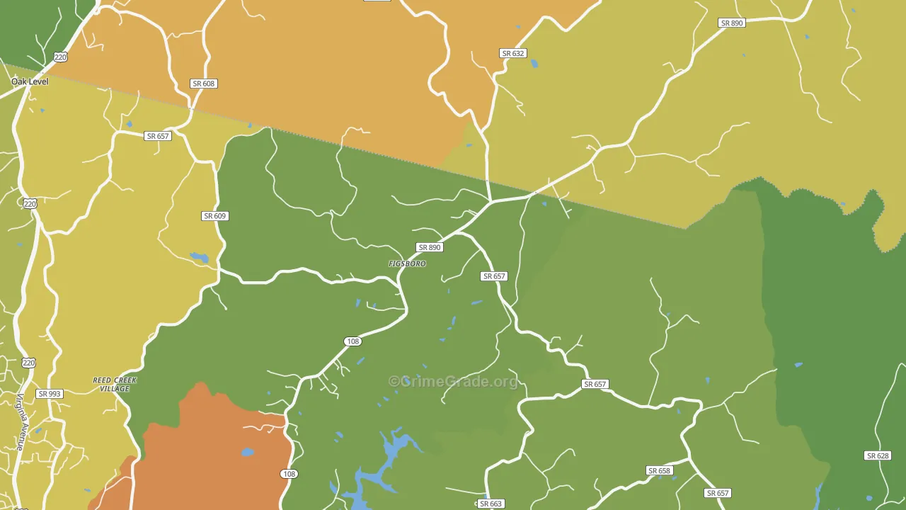 Figsboro, VA Map of Theft Rates