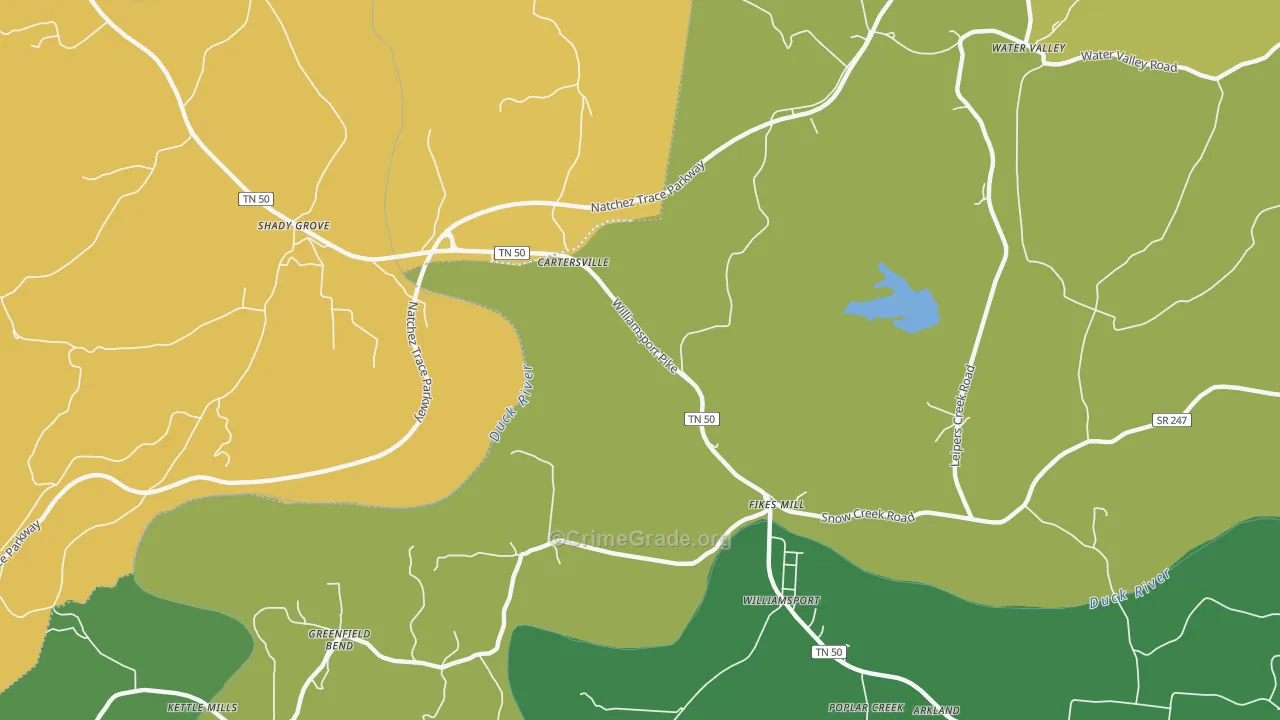Fikes Mill, TN Map of Theft Rates