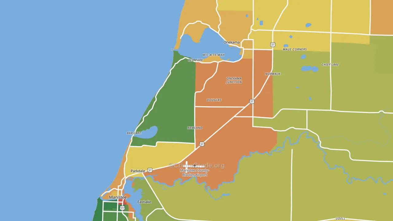 Filer City, MI Map of Theft Rates