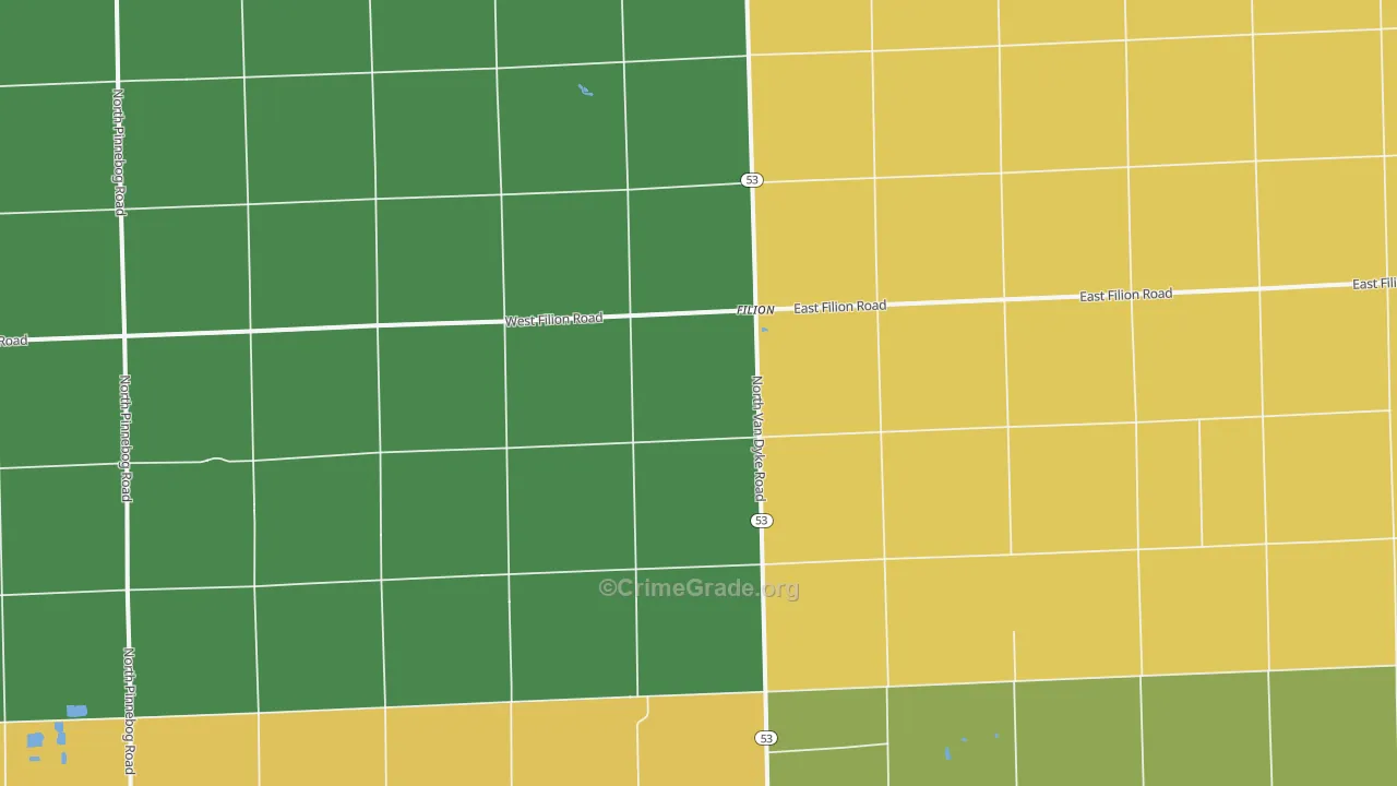 Filion, MI Map of Theft Rates