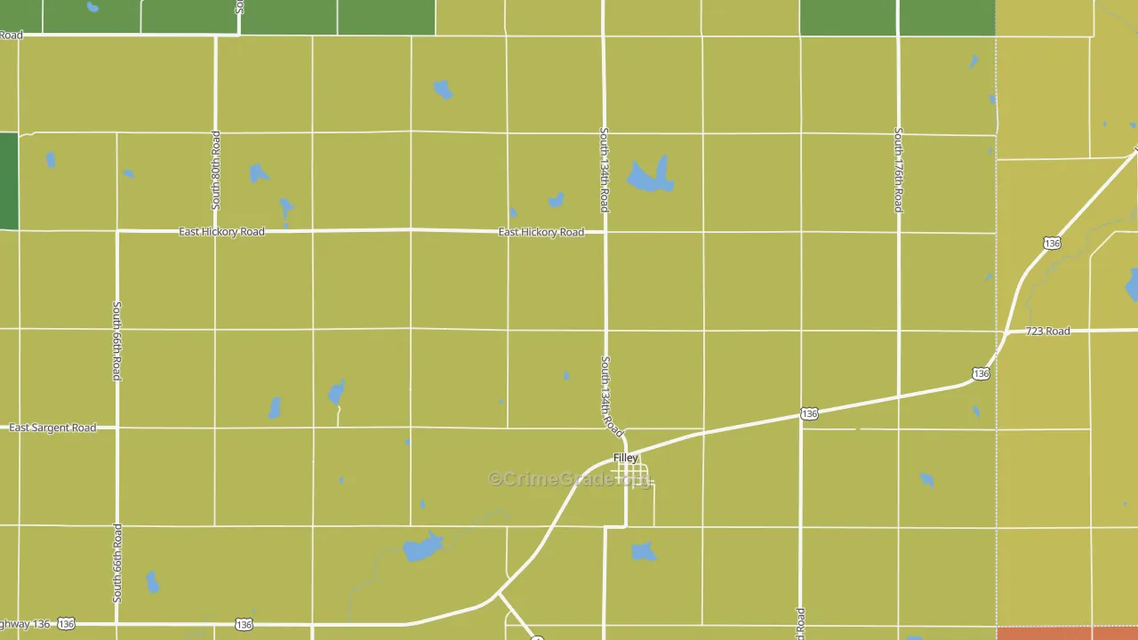 Filley, NE Map of Theft Rates
