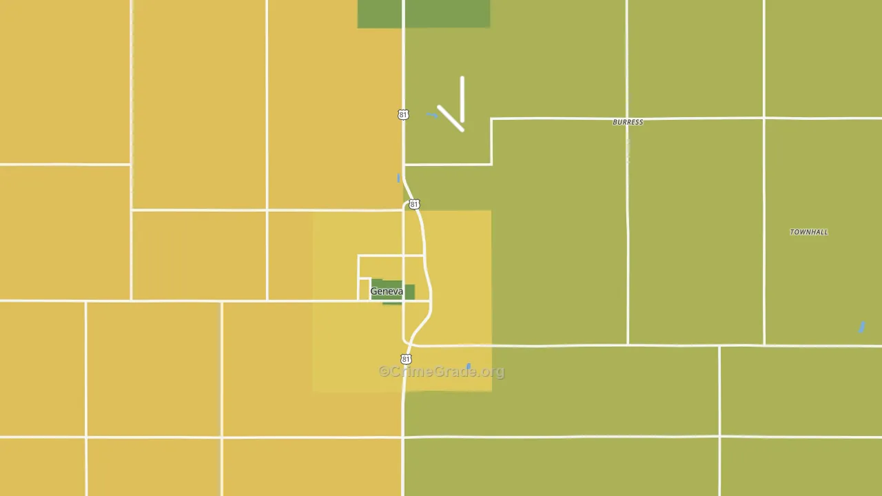 Fillmore County, NE Map of Theft Rates