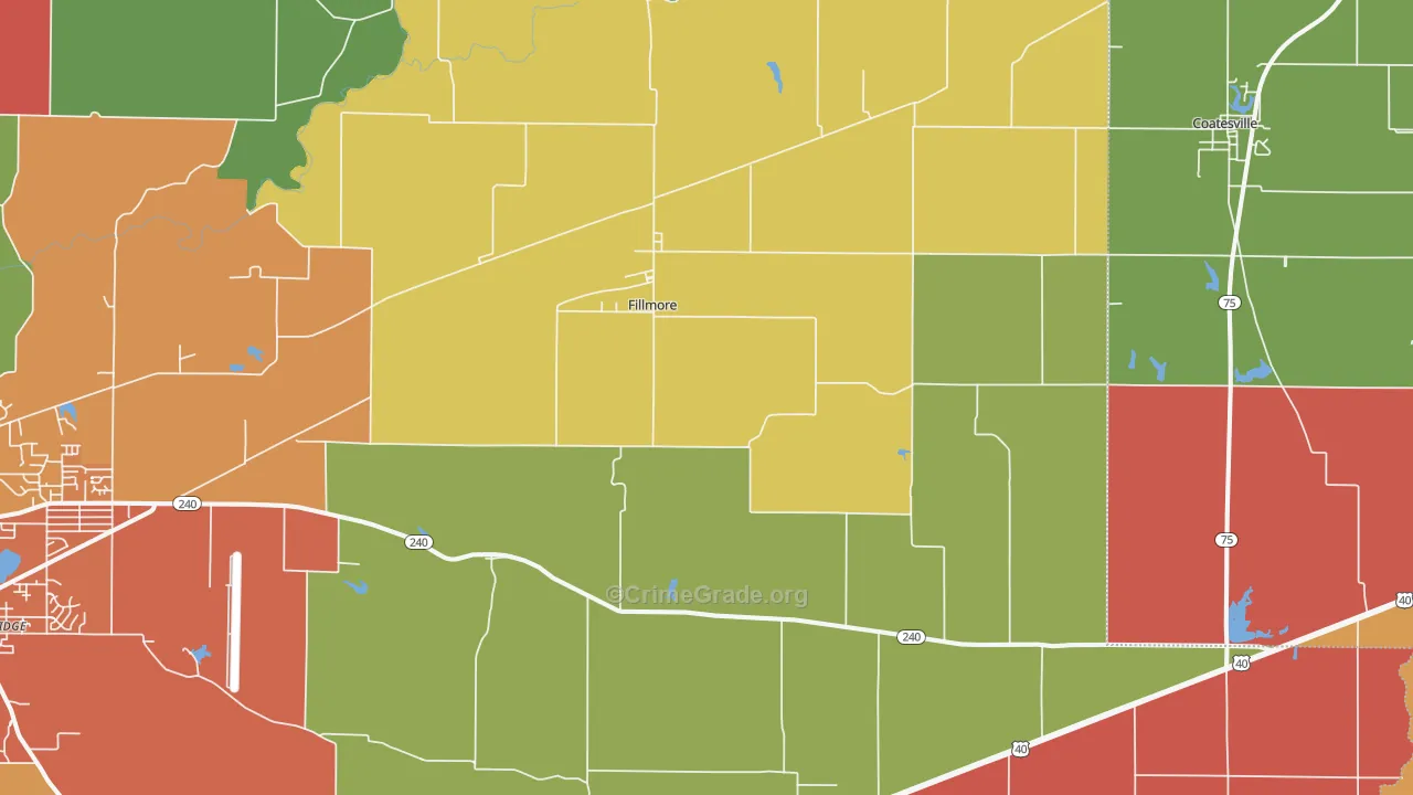 Fillmore, IN Map of Theft Rates