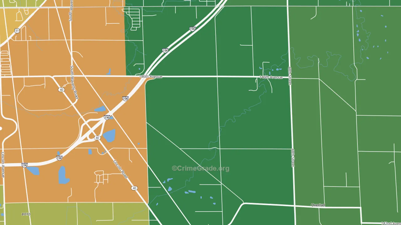 Fillmore, MI Map of Theft Rates