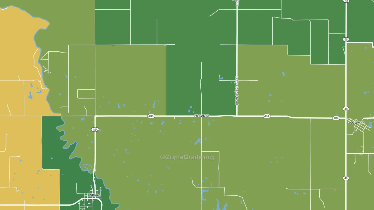 Fillmore, OK Map of Theft Rates