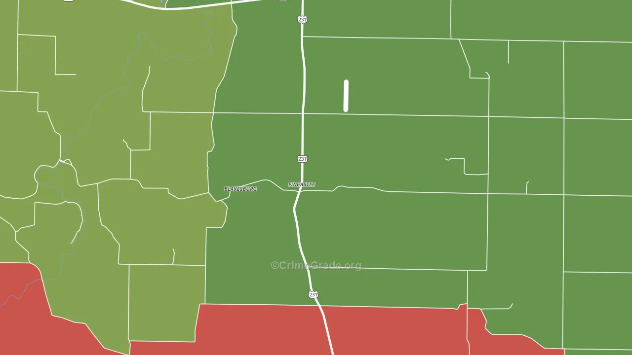Fincastle, IN Map of Theft Rates
