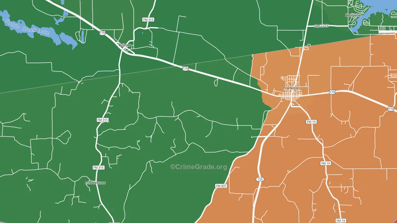 Fincastle, TX Map of Theft Rates
