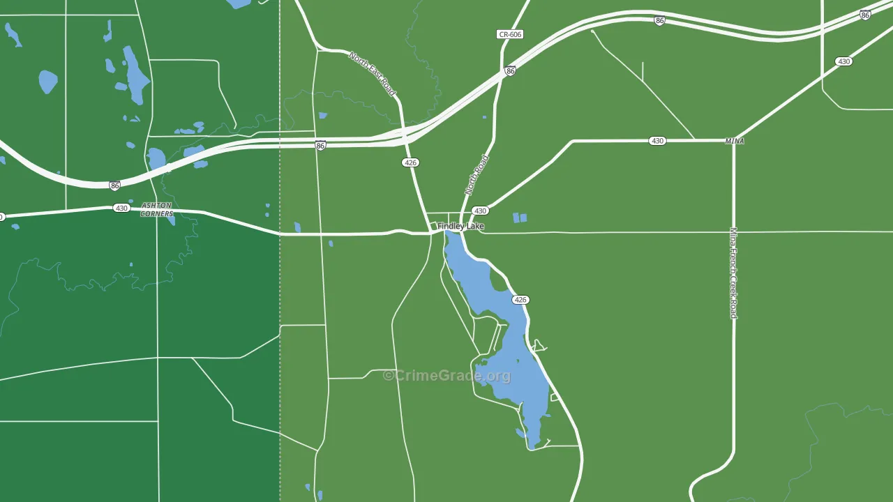 Findley Lake, NY Map of Theft Rates