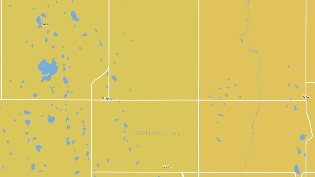 Fingal, ND Map of Theft Rates