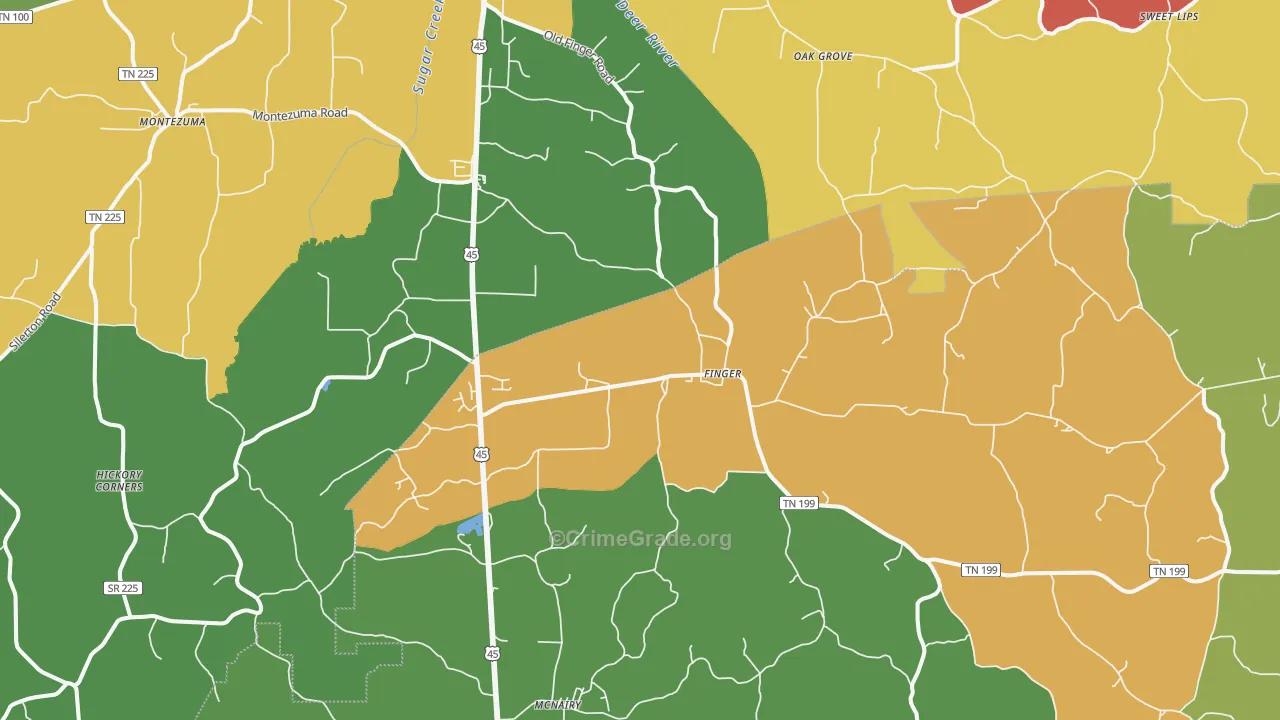 Finger, TN Map of Theft Rates