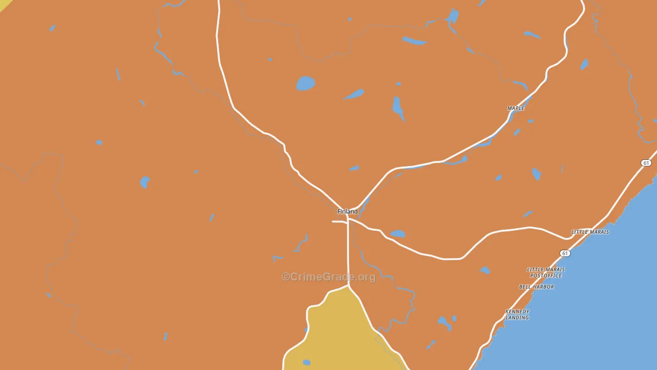 Finland, MN Map of Theft Rates