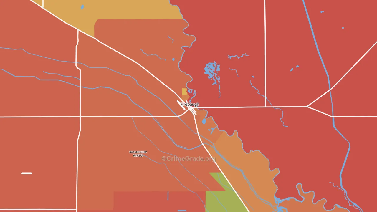 Firebaugh, CA Map of Theft Rates