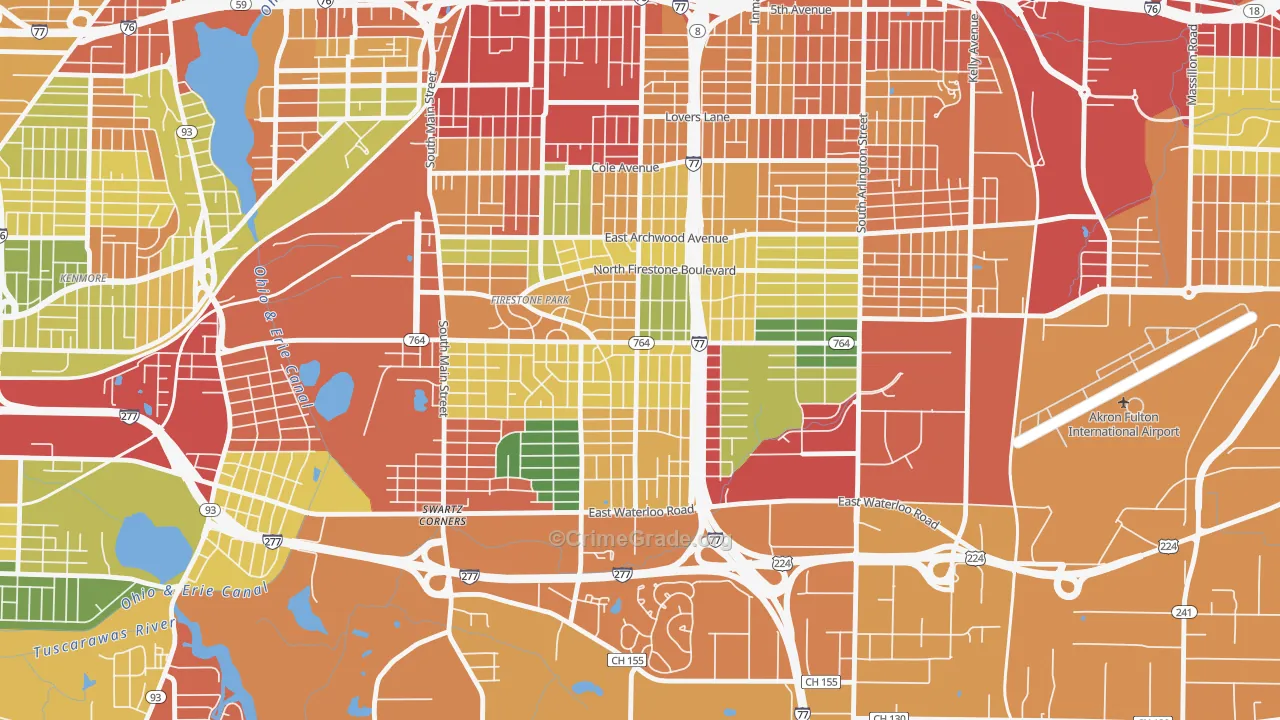 Firestone Park, Akron, OH Map of Theft Rates