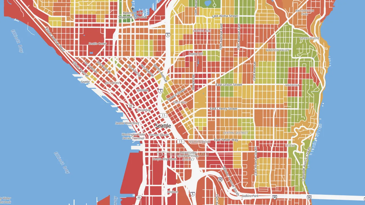 First Hill, Seattle, WA Map of Theft Rates