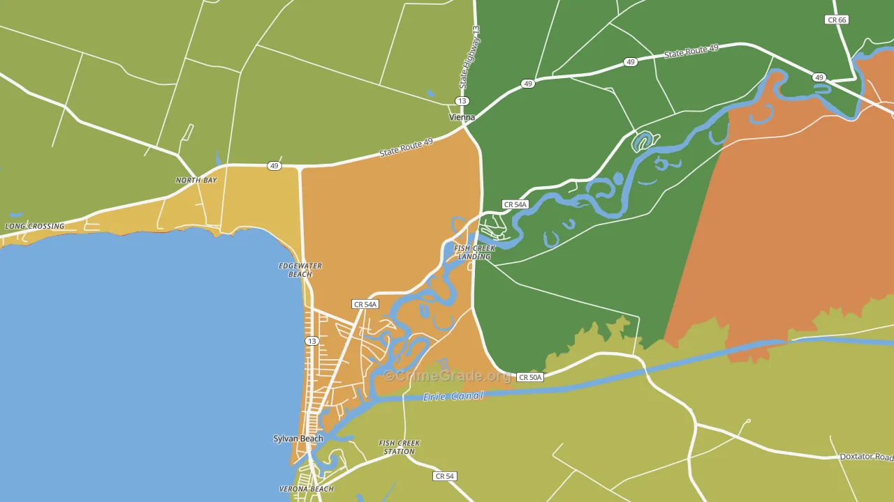 Fish Creek Landing, NY Map of Theft Rates