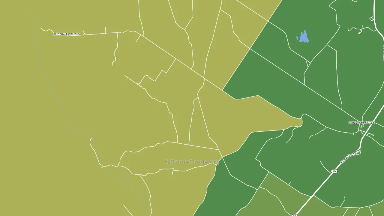 Fish Creek, NY Map of Theft Rates