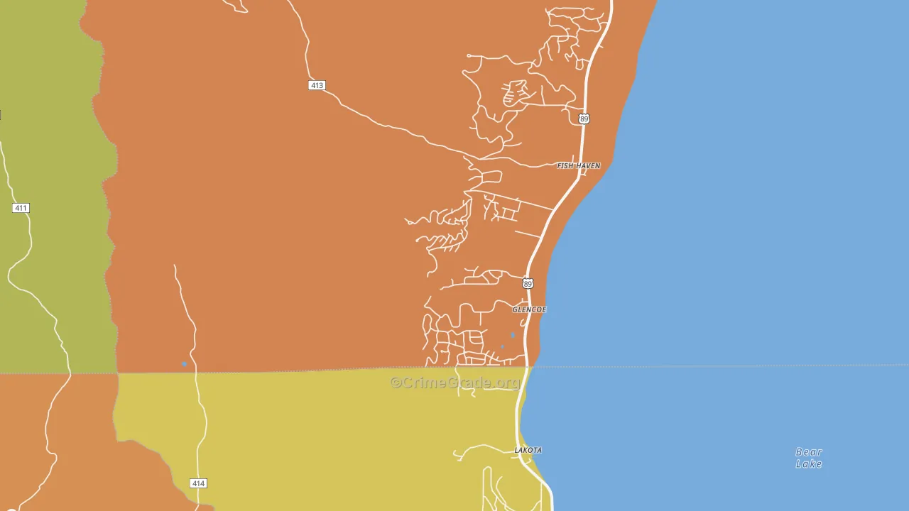 Fish Haven, ID Map of Theft Rates