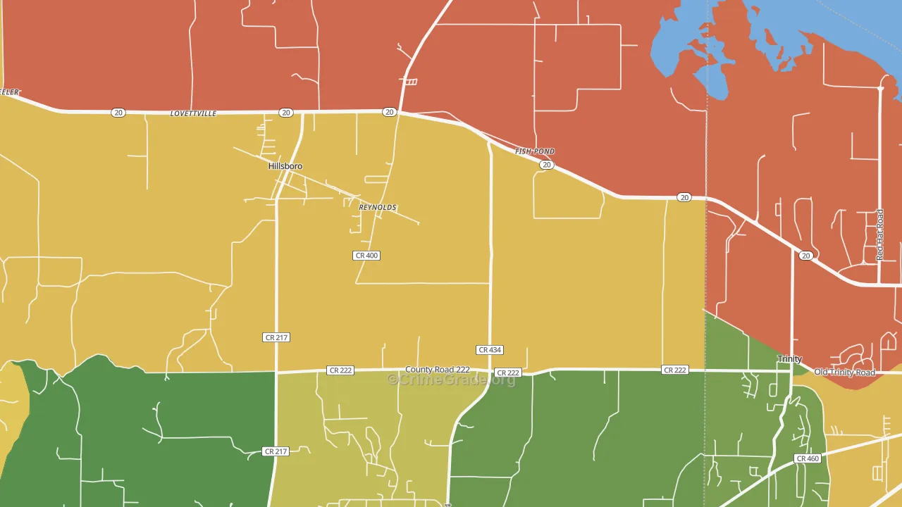 Fish Pond, AL Map of Theft Rates