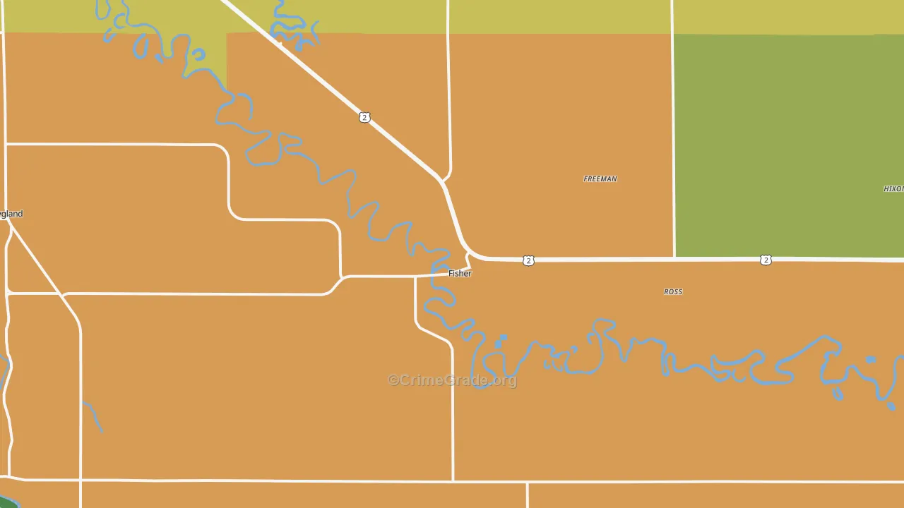 Fisher, MN Map of Theft Rates