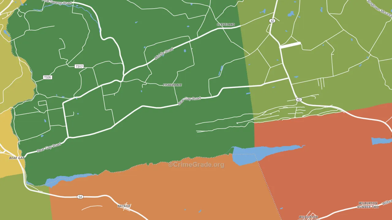 Fisherdale, PA Map of Theft Rates