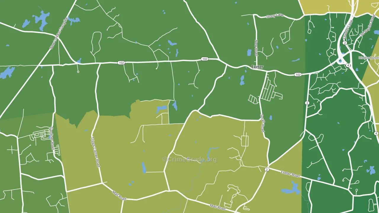 Fisherville, RI Map of Theft Rates